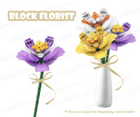 Sembo Briques à fleurs 601232 Safran Jouets éducatifs à tige Blocs de construction en plastique pour enfants Pensée future et cadeau de fleuriste