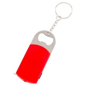 Custom Logo Promotion Gift <b>Mini</b> LED Torch Metal Bottle Opener with Steel <b>Keyring</b> LED 1M/3FT Tape Measure Batteries Included - Product Image 5