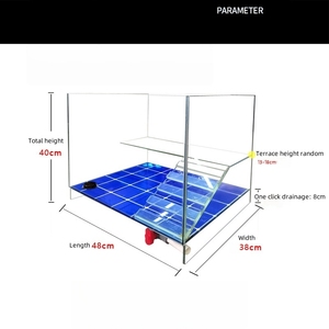 <span class=keywords><strong>Custom</strong></span> Transparant Milieuvriendelijk Reptiel Terrarium Aquarium Aquarium Met Zonnebakken Platform Hoge Heldere Glazen Schildpad Tank - Product Image 5