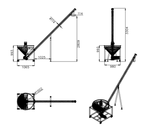 Xianbangスパイラルスクリューコンベア連続パウダーと小麦粉搬送用食品グレードステンレス鋼300kg荷重 - Product Image 2