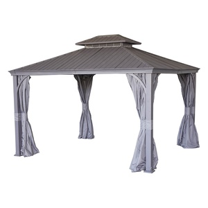 10x12FT Hard Soft Proof Custom Shade Structures Outdoor Patio Garden <strong>Wooden</strong> Aluminum Metal <strong>Gazebos</strong> Pavilion <strong>for</strong> <strong>Sale</strong> - Product Image 1