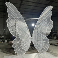 Fleurs en forme de papillon KH, fleurs artificielles géantes faites à la main, décoration de papillon pour mariage, Saint-Valentin, décorations de fête