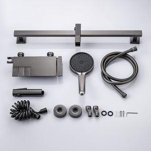 Shower Head Mixing Valve Faucet Single Handle Ceramic Valve Core Round Jet Spray Pattern Shower Set YQ110021G - Product Image 4