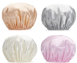 Bonnet de douche de <span class=keywords><strong>bain</strong></span> extra large en satin solide Offre Spéciale bonnet de <span class=keywords><strong>bain</strong></span> à double couche bonnet de <span class=keywords><strong>bain</strong></span> - Product Image 4