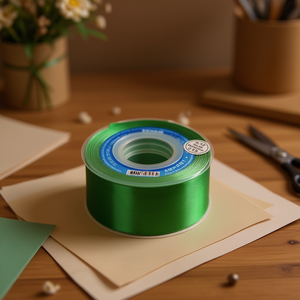 ริบบิ้นผ้าซาติน 5.0 ม. 25 หลา สีเขียว D13 - Product Image 3