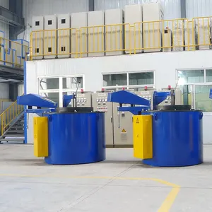 1200KG Blue Tilting Electric Crucible Melting Furnace For 280 Kg/H Iron Steel Out shell