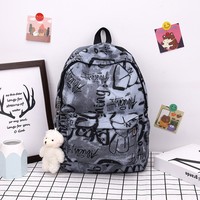 Sac à dos unisexe tendance grande capacité imperméable pour voyage et école, style graffiti japonais décontracté et artistique