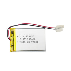303450 500mah <span class=keywords><strong>3</strong></span>,7 v lithium polymer battery with 2A KC certificate - Product Image 1