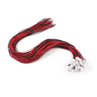 كابل موصل PH2.0 2P مع طرفية PHR-2، سلك نحاسي أحمر وأسود 22AWG بغلاف سيليكون، كابل موصل PH بطول مخصص