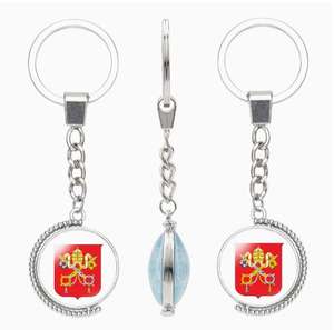 Porte-clés rotatif double face avec drapeau <span class=keywords><strong>de</strong></span> la Grèce, <span class=keywords><strong>armoiries</strong></span> nationales, pierre précieuse, accessoire créatif - Product Image 6
