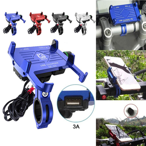 Soporte Giratorio 360° para Teléfono de Motocicleta, Impermeable, con Cargador USB, Soporte para Manillar de Aleación de Aluminio - Product Image 3