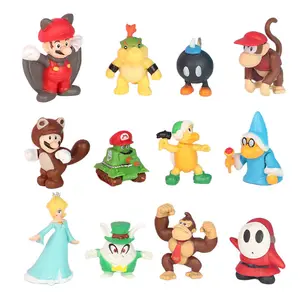 2022 Baru Mario Anime Action Figure Ukuran Kecil 2-5Cm Mario PVC Angka 48Pcs Per Set Mario Luigi Anime Gambar Mainan