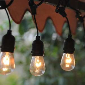 <span class=keywords><strong>Luces</strong></span> de Navidad para Boda, Cable Transparente de 48 pies (15 m), Bombilla <span class=keywords><strong>LED</strong></span> E27 S14, Impermeable, para Bar, <span class=keywords><strong>Patio</strong></span>, Jardín, Cafetería, Guirnalda de <span class=keywords><strong>Luces</strong></span> <span class=keywords><strong>LED</strong></span> - Product Image 2