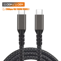 MS Dual-USB-C-auf-C-Datenkabel 4K-Projektionsbildschirm 3.1 Schnellladekabel PD 5A 100W USB-C-auf-C-Stecker USB3.2 Gen 20GB Kabel