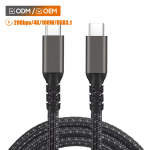 Cable de Datos USB-C a USB-C Doble Macho MS, Cable de Carga Rápida 3.1 para Pantalla de Proyección 4K, PD 5A 100W, Cable USB3.2 Gen <span class=keywords><strong>20GB</strong></span> - Product Image 1