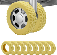 Housses de roues de bagages personnalisées en silicone, moule de qualité alimentaire, écologiques, accessoires de voyage silencieux pour valises et chariots