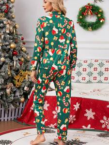 Vente en gros du fabricant Ensemble <span class=keywords><strong>de</strong></span> pyjamas <span class=keywords><strong>de</strong></span> Noël 2 pièces à manches longues, élégants, respirants et confortables pour femmes - Product Image 4
