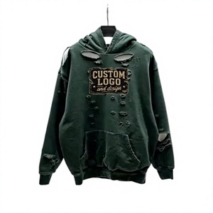 Sweat à capuche oversize personnalisé avec logo, coupe ample et épaules tombantes pour homme, options d'effets usés disponibles, MOQ 10 - Product Image 1