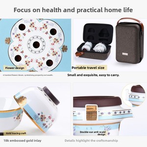 ชุดน้ำ<span class=keywords><strong>ชา</strong></span>พกพาสำหรับเดินทาง ลายดอกไม้ แบรนด์ Garden Dream ทำจากเซรามิกสไตล์จีนใหม่ วัสดุ Bone China เหมาะสำหรับใช้ในบ้าน/สำนักงาน - Product Image 3