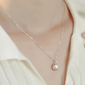 Collana con ciondolo geometrico rotondo per donna, gioielli semplici e alla moda, regalo per l'uso quotidiano - Product Image 4