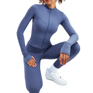 批发时尚3 pcs柔软弹力运动服无缝运动服尼龙面料高端瑜伽套装套装女性瑜伽裤