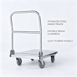 Utility Cart Stainless Steel Hygienic Build Smooth Rolling Sanitary Use Mobile Utility Cart For Kitchen Use Heavy Duty Cart - Product Image 1