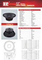 Altavoz de Línea Magnética de 12 Pulgadas y 500 W, Bobinado Interno/Externo de 75 mm/3 Pulgadas, Imán de Ferrita Modelo 12FW76, Sonido Envolvente
