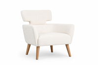 EziDone Minimalist Accent Armchair Natural Timber Legs Breathable Upholstery Fabric Eco-Friendly Durable Hotel Lounge Mall