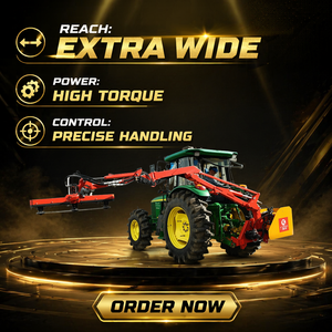 Desbrozadora de brazo telescópico hidráulico compacta para tractor, cortadora de cepillos laterales con motor, 1 año de garantía para tractores de 50-140 HP - Product Image 1