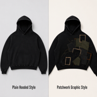 Hoodie Hitam Abstrak Original Ink Frost, Pullover Streetwear Gelap Berkilau untuk Musim Gugur Musim Dingin Grosir