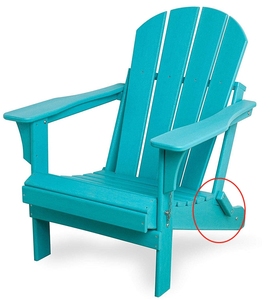 BLUE FALT POLY PLASTIC ADIRONDACK CHAIR