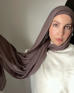 <span class=keywords><strong>Hijab</strong></span> personnalisé en modal musulman islamique de haute qualité avec casquette assortie pour femmes - Product Image 4