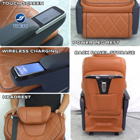 Siège de capitaine inclinable électrique en cuir matelassé diamant avec appui-tête, accoudoir et repose-jambes pour Toyota Alphard