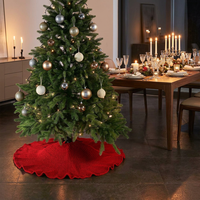 Jupes de sapin de Noël rouges de 36 et 48 pouces pour la décoration de la maison – Grande jupe de sapin de Noël épaisse et de qualité supérieure