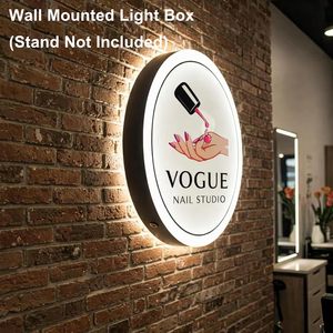 Letrero Luminoso LED Personalizado de Doble Cara, Redondo, para Montaje en Pared, Resistente al Agua, para Publicidad Exterior - Product Image 5