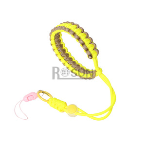 Risheng Paracord <b>Braided</b> Bracelet Yellow Keychain Phone Strap Wristband Industrial Use Polyester Material - Product Image 1