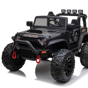 Electric 2 seat children riding off-road 4 wheel 4 drive electric toy electronic steering wheel remote control car