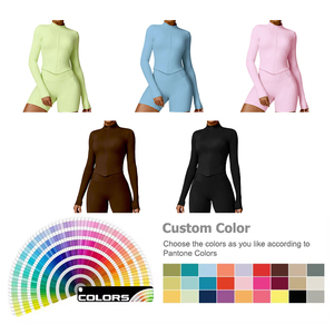 कस्टम योग सेट 2025 सहज बट लिफ्ट लेगिंग योग जैकेट सक्रिय महिलाओं के लिए जिम कपड़े - Product Image 2