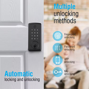 Serrure de <span class=keywords><strong>porte</strong></span> numérique intelligente Te'an avec empreinte digitale mot de passe réseau connecté serrure à pêne dormant clé serrures intelligentes pour hôtels maison portes en bois - Product Image 2