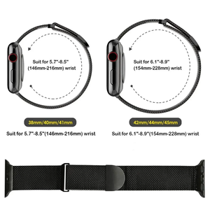 <span class=keywords><strong>Bracelet</strong></span> métallique à boucle milanaise personnalisable pour Apple Watch Band 10 9 46mm 45mm <span class=keywords><strong>Bracelet</strong></span> magnétique pour <span class=keywords><strong>IWatch</strong></span> Series 6 8 7 44mm Hommes - Product Image 3
