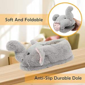 Sevimli peluş hayvan terlikleri kabarık sıcak peluş ev ayakkabıları yenilik yumuşak terlik karikatür hediyeler çocuklar için - Product Image 4