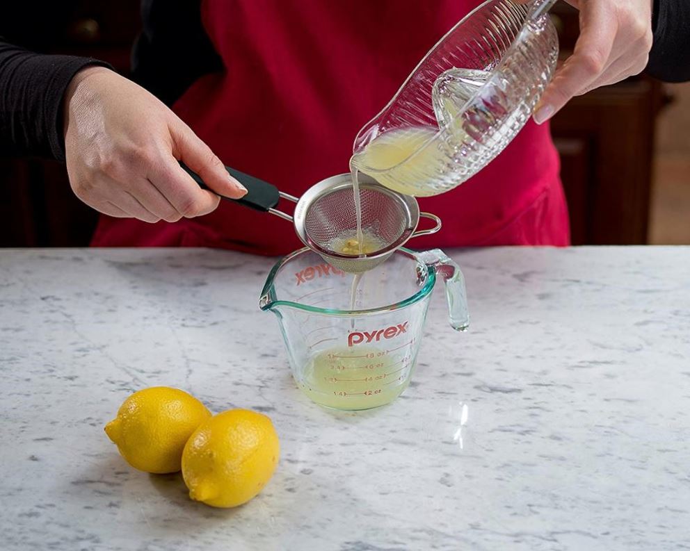 SUNWUKIN 304 - Filtri a maglia fine in acciaio inox, 14 cm, per cucina, scolapasta con manico, setacci per cibo, tè, riso, olio, tagliatelle, frutta, verdura