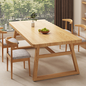 ชุดโต๊ะอาหารไม้เนื้อแข็งทันสมัย คุณภาพสูง สำหรับห้องครัวและห้องนั่งเล่น ท็อปโต๊ะลายไม้หนา - Product Image 4