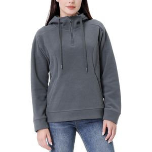 Sweat-shirt à capuche en polaire pour femme FOXA, fermeture éclair quart de tour, manches longues, pull décontracté avec poche, veste en polaire respirante - Product Image 2