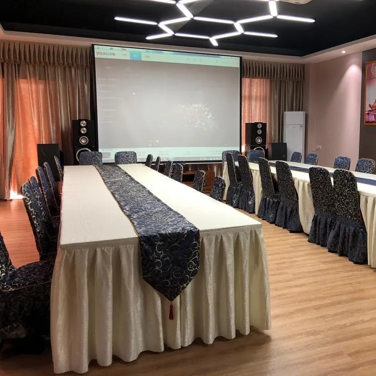 Mesas redondas modernas para banquetes, venta al por mayor, madera contrachapada plegable, plástico PVC para eventos y jardín, comedor, muebles de madera para comedor