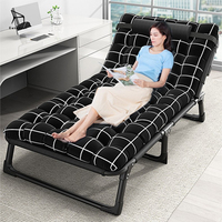 Lit pliant portable du fabricant avec cadre en acier et tissu pour bureau, chambre et repos