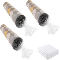 Sacs de rangement pour tapis Belinlen, 3 unités, en polyéthylène durable, avec fermeture éclair, 26 po de largeur x 130 po de longueur, pour tapis d'intérieur/extérieur de 9'x12'