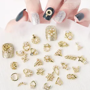 30 Ontwerpen Metaallegering Nail Art Parels Rhinestone Diamond Nail Art Charmes Voor 3D Nail Design 20 Stks/zak