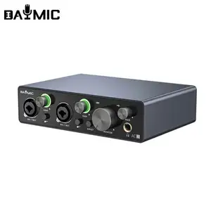 OEM professional streaming audio mixer studio portable usb sound card interface for 48V microphone musical recording pc