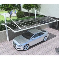 Cochera Moderna de Aluminio con Techo de Policarbonato Impermeable para Protección de Vehículos al Aire Libre